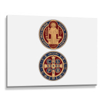 Saint Benedict Sacramental Medal Catholic T Shirt Metal Print Horizontal | Artistshot