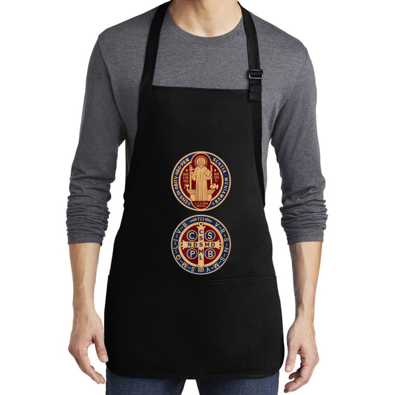 Saint Benedict Sacramental Medal Catholic T Shirt Medium-length Apron | Artistshot