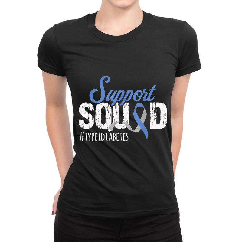 Type One Support Squad T1d Diabetes Awareness Blue Ladies Fitted T-Shirt by imelde | Artistshot