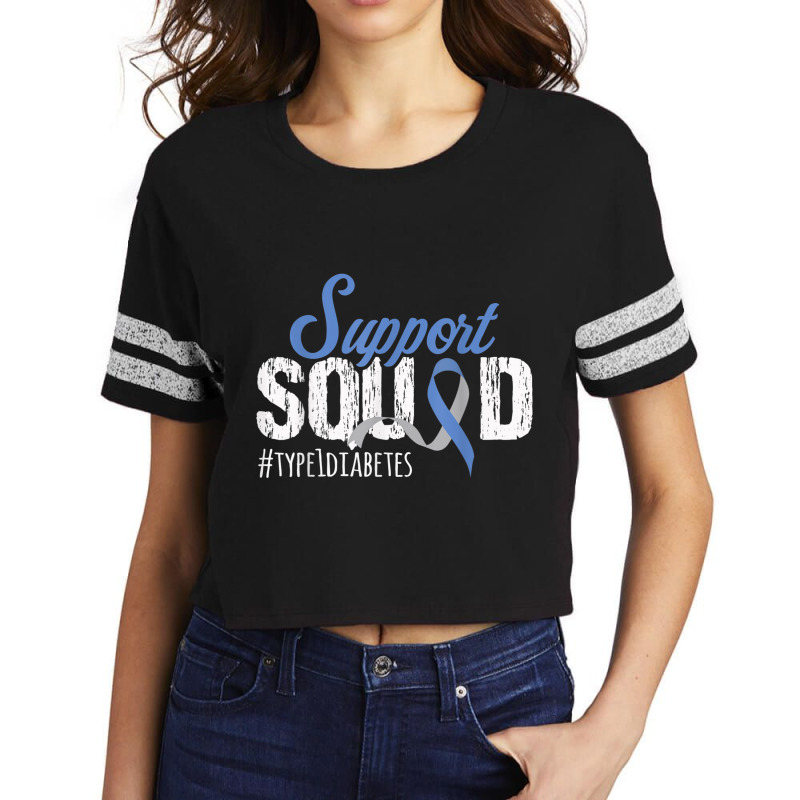 Type One Support Squad T1d Diabetes Awareness Blue Scorecard Crop Tee by imelde | Artistshot