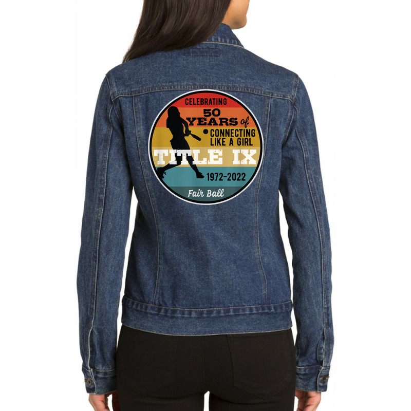 Title Ix 50th Anniversary U.s. Education Amendment Ladies Denim Jacket by chomibe | Artistshot