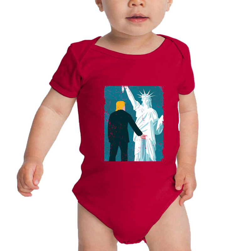 Political Trump Grabs Lady Liberty Baby Bodysuit | Artistshot