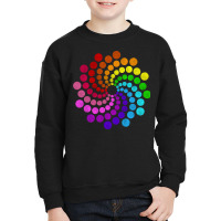 Dot Day Multicolors Hypnotising Spiral Of Rainbow Dots Youth Sweatshirt | Artistshot