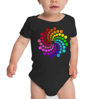 Dot Day Multicolors Hypnotising Spiral Of Rainbow Dots Baby Bodysuit | Artistshot