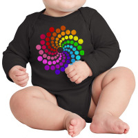 Dot Day Multicolors Hypnotising Spiral Of Rainbow Dots Long Sleeve Baby Bodysuit | Artistshot