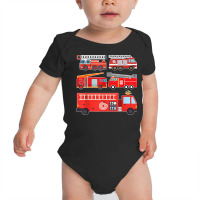 Types Of Fire Truck Toddler Boy Firefighter Trucks Baby Bodysuit | Artistshot