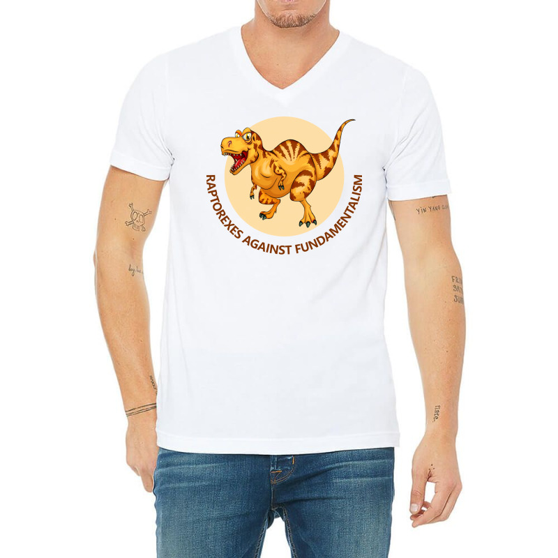 Free Thinking Club Raptorexes Against Fundalmental V-neck Tee | Artistshot