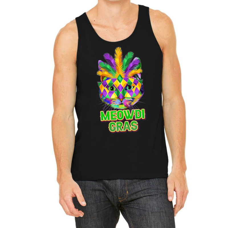 Meowdi Gras Mardi Gras Cat Mask Carnival Parade Pa Tank Top by kimblejoettaefd | Artistshot