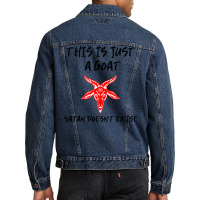 Just A Goat Satan Doesnt Exist Music Men Denim Jacket | Artistshot