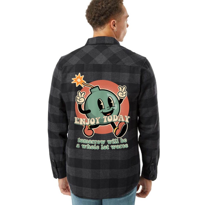 Existential Dread Retro Cartoon Bomb Grenade Nihil Flannel Shirt by mumm | Artistshot