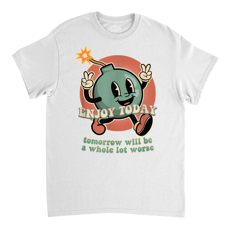 Existential Dread Retro Cartoon Bomb Grenade Nihil Classic T-shirt by mumm | Artistshot