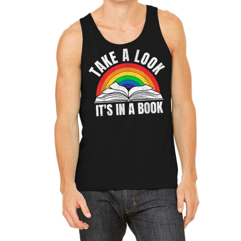 Vintage Retro Rainbow Take A Look It's In A Book R Tank Top by corindul | Artistshot