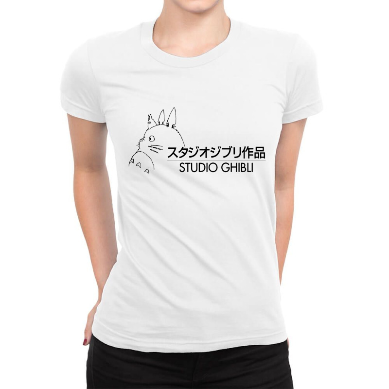 Studio, Ghibli , Animation Company Ladies Fitted T-Shirt by Singalemez | Artistshot