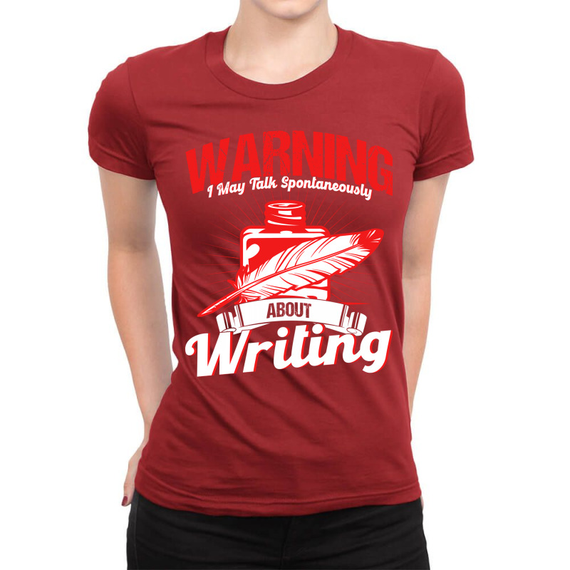 Writing A Novel Novelist Writer Nature Ladies Fitted T-Shirt by miosrokunr | Artistshot