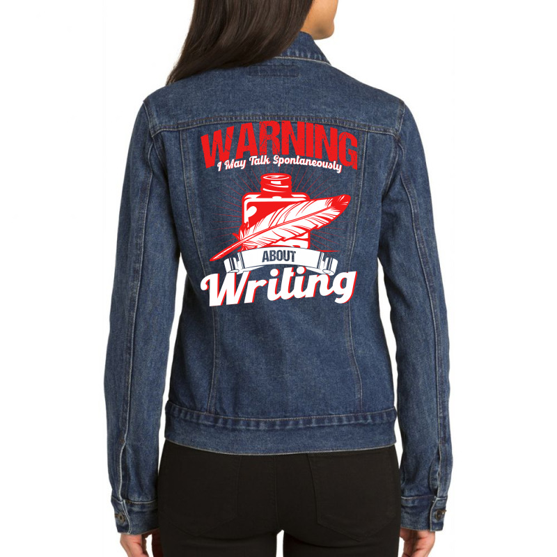 Writing A Novel Novelist Writer Nature Ladies Denim Jacket by miosrokunr | Artistshot