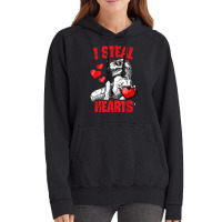 Valentines Day Dinosaur I Steal Hearts Love Vintage Hoodie | Artistshot