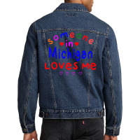 Kids Someone In Michigan Loves Me Kids Boys Girls Men Denim Jacket | Artistshot