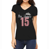 Mis Quince 15  Pink Sparkle  Quinceanera Birthday Women's V-neck T-shirt | Artistshot