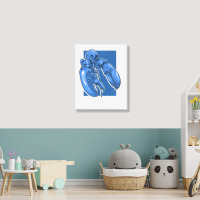 Funny Jumpscare Lobster Meme Blue Crustacean Pullo Portrait Canvas Print | Artistshot