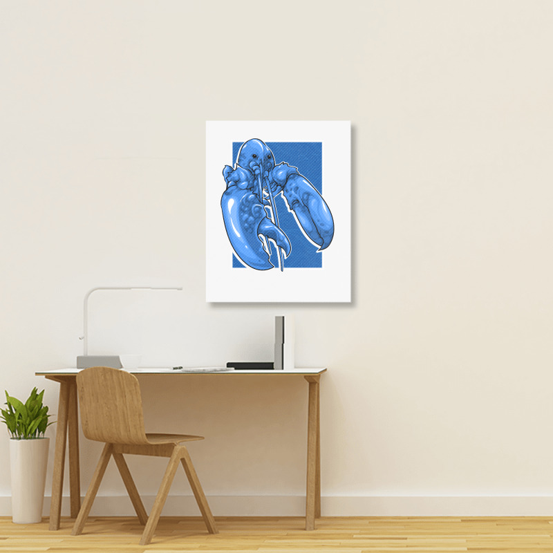 Funny Jumpscare Lobster Meme Blue Crustacean Pullo Portrait Canvas Print | Artistshot