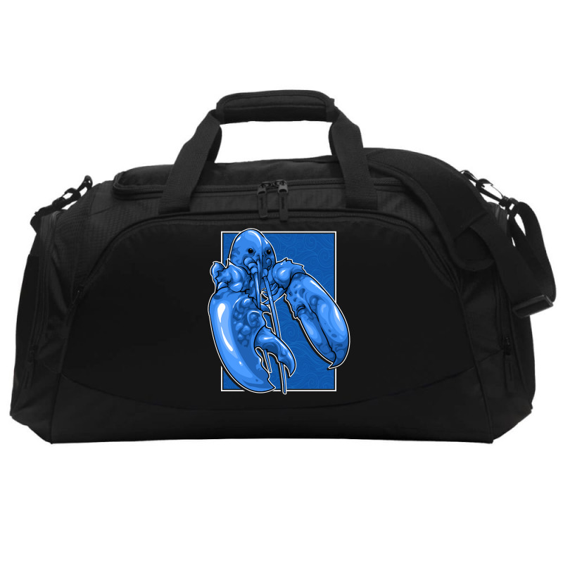 Funny Jumpscare Lobster Meme Blue Crustacean Pullo Active Duffel | Artistshot