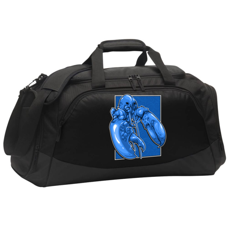 Funny Jumpscare Lobster Meme Blue Crustacean Pullo Active Duffel | Artistshot