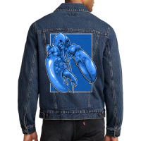 Funny Jumpscare Lobster Meme Blue Crustacean Pullo Men Denim Jacket | Artistshot