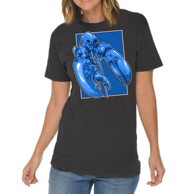 Funny Jumpscare Lobster Meme Blue Crustacean Pullo Vintage T-shirt | Artistshot