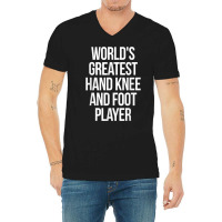 World's Greatest Hand Knee And Foot Player Card Ga V-neck Tee | Artistshot