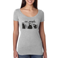 Ew People Three Black Cats Funny Sarcastic Quote Women's Triblend Scoop T-shirt | Artistshot