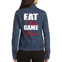 Limited Edition Eat, Sleep, Game And Repeat-cwobu Ladies Denim Jacket | Artistshot