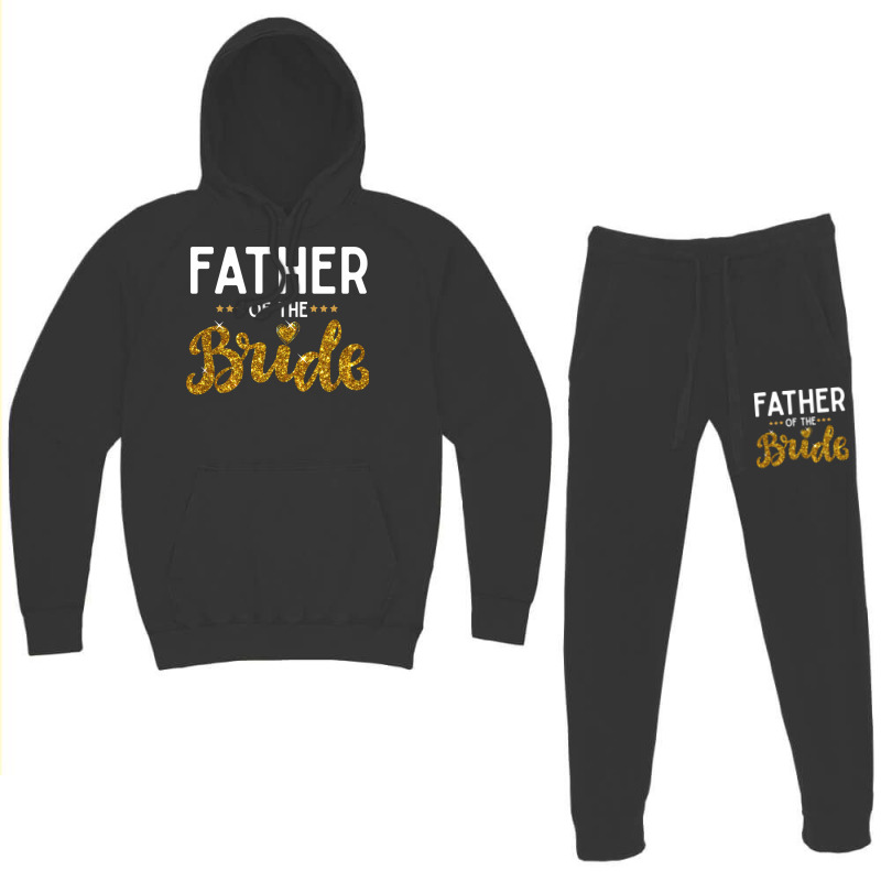 Father Of The Bride Cute Golden Glitter Imitation Text Funny Bridal Gi Hoodie & Jogger set by SamsulArt | Artistshot