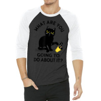 Sarcastic Outfit Angry Black Cat 3/4 Sleeve Shirt | Artistshot