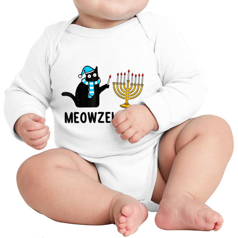 Meowzel Tov Chanukah Jewish Cat Owner Ugly Hanukka Long Sleeve Baby Bodysuit | Artistshot