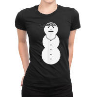 Angry Snowman With A Silver Necklace T Shirt Ladies Fitted T-shirt | Artistshot