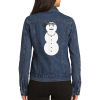 Angry Snowman With A Silver Necklace T Shirt Ladies Denim Jacket | Artistshot