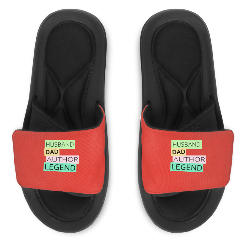 Author Funny Husband Dad Legend Cute Fathers Day D Slide Sandal | Artistshot