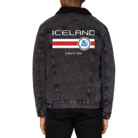 Football   Iceland (home Blue) Unisex Sherpa-lined Denim Jacket | Artistshot