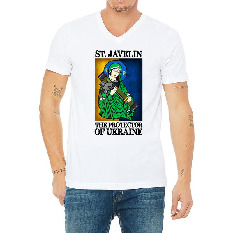 Saint Javelin Protector Of Support V-neck Tee | Artistshot