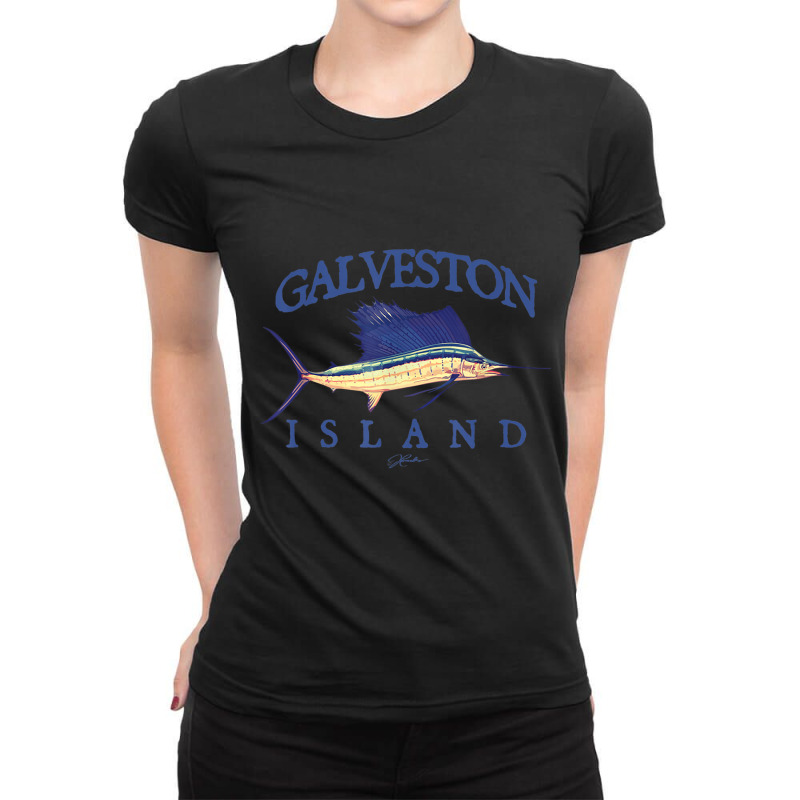 Jcombs Galveston Island, Tx, Vintage Sailfish T Sh Ladies Fitted T-Shirt by hausch | Artistshot