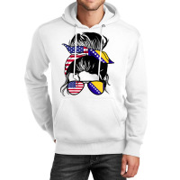 Womens Half American Half Bosnian Messy Bun Bosnia Unisex Hoodie | Artistshot