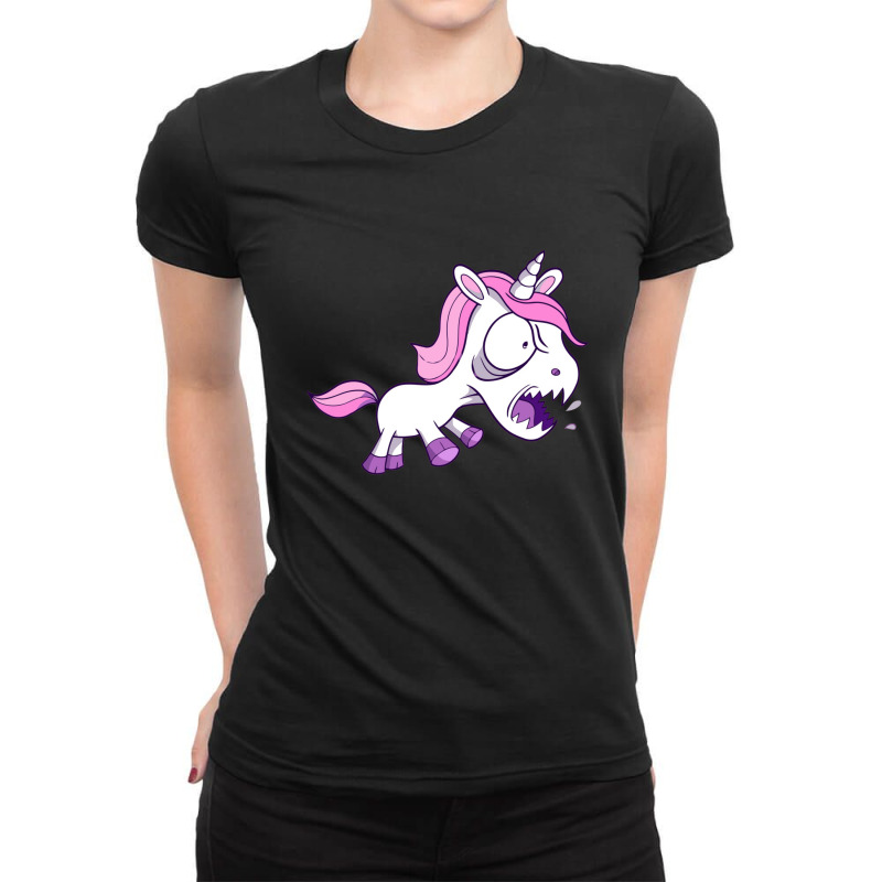 Angry Unicorn Ladies Fitted T-Shirt by Charlottet100 | Artistshot