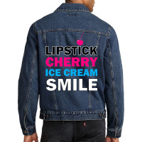 Lipstick Cherry Retro Men Denim Jacket | Artistshot