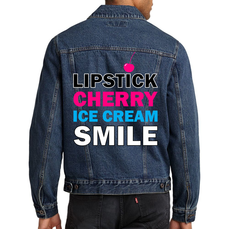 Lipstick Cherry Retro Men Denim Jacket by dallycoplina | Artistshot