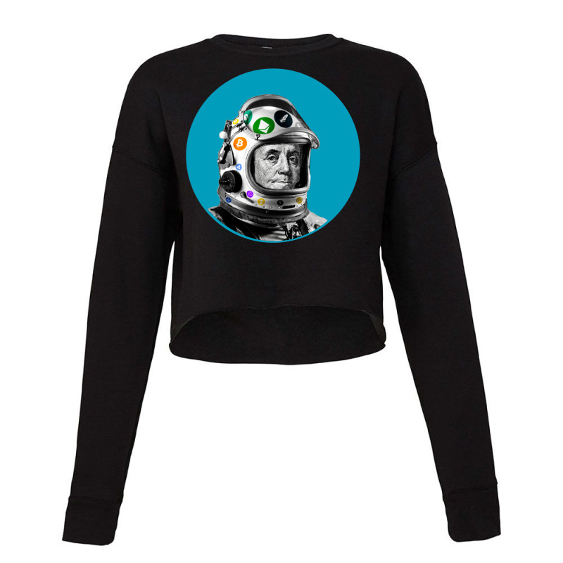 Crypto Benjamin  Cyber Space Astronaut Miner Cropped Sweater by fanielshakifh | Artistshot