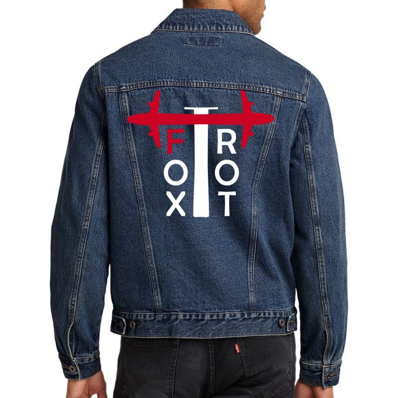 Foxtrot Aviation Phonetic Alphabet Pilot Airplane Men Denim Jacket | Artistshot