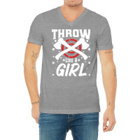 Funny Axe Thrower Throwing Ax Lover Throw Likes A V-neck Tee | Artistshot