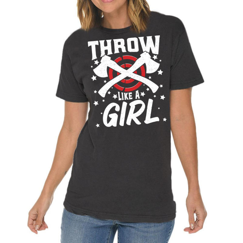 Funny Axe Thrower Throwing Ax Lover Throw Likes A Vintage T-shirt | Artistshot