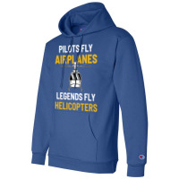 Helicopter Legend Airplane Pilot Aviation Aircraft Champion Hoodie | Artistshot