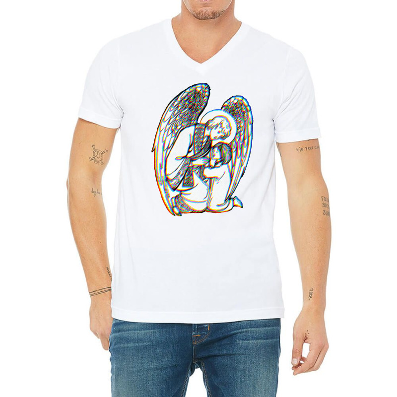 Zelator  Guardian Angel  Glitch Aesthetics V-neck Tee | Artistshot